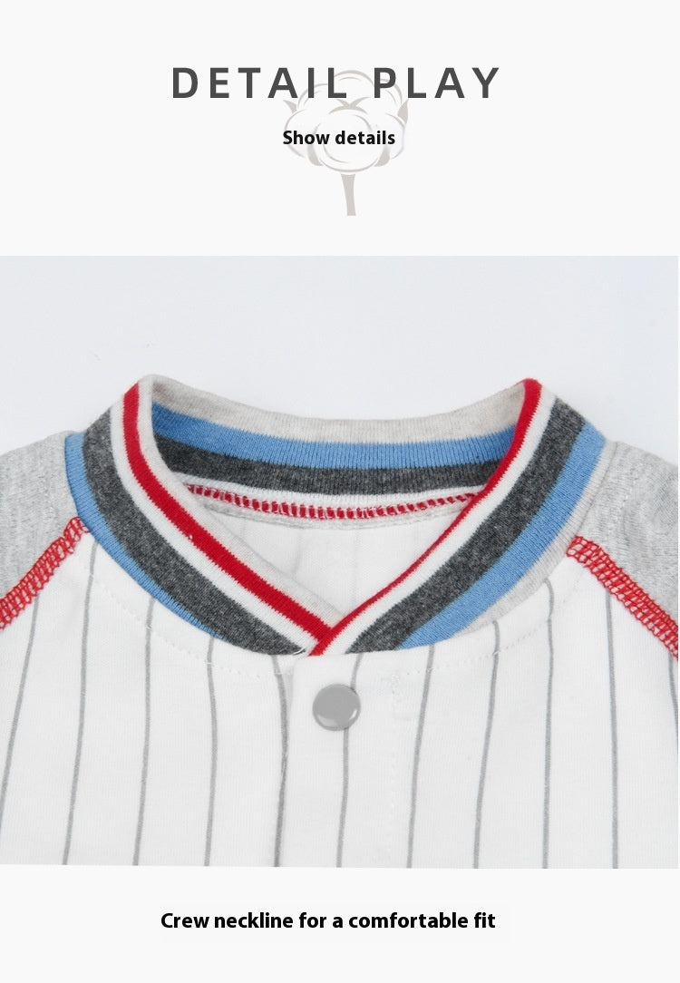 Baby Jumpsuits Long Sleeve Baseball Uniform Pure Cotton Rompers