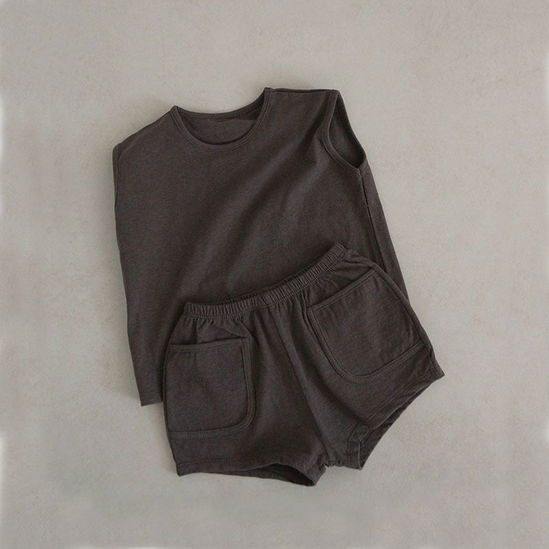 Baby Sleeveless Vest T-shirt Shorts Two-piece Set