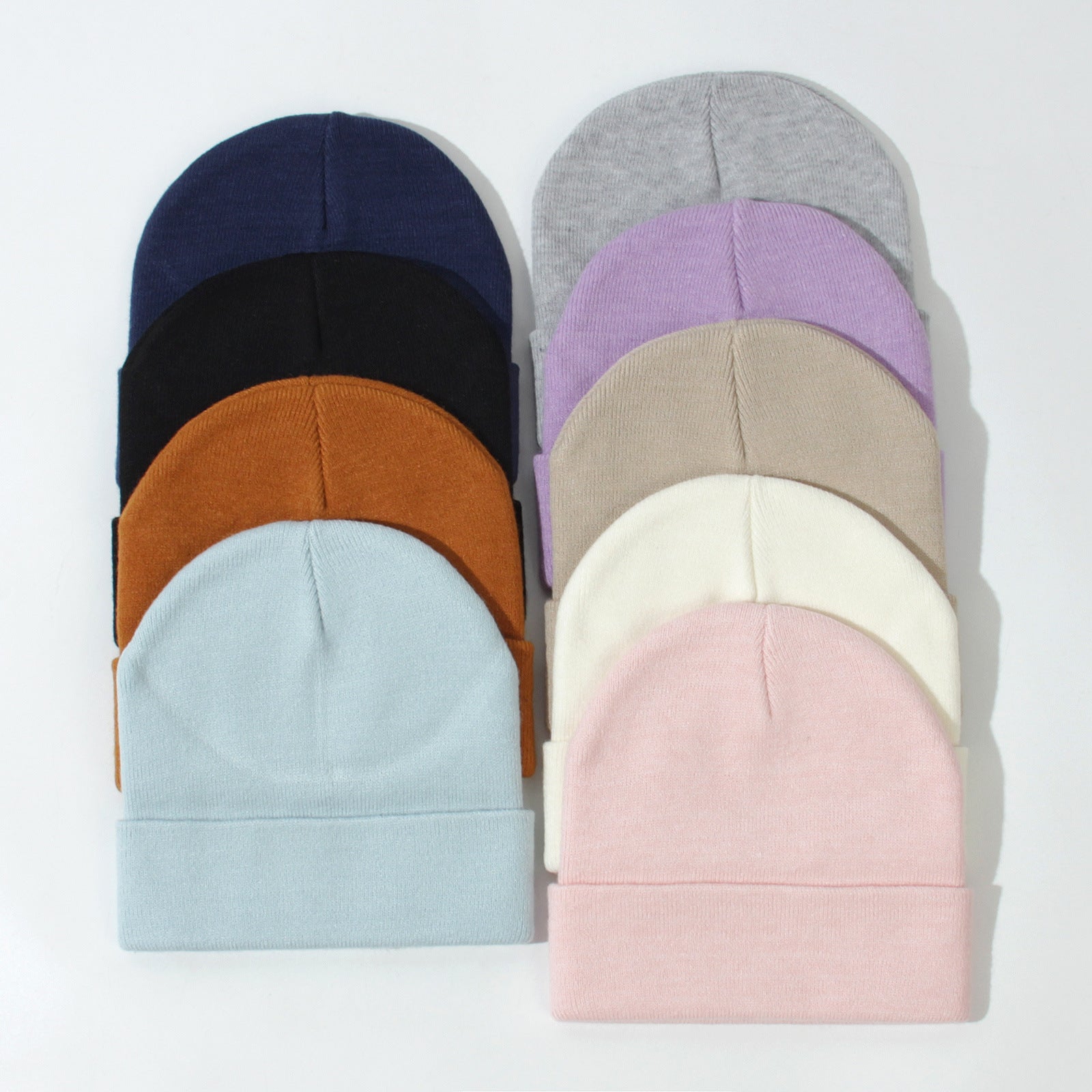 All-matching Solid Color Baby Knitted Hat Gloves Suit