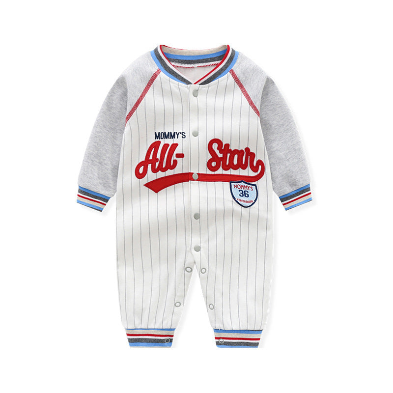 Baby Jumpsuits Long Sleeve Baseball Uniform Pure Cotton Rompers