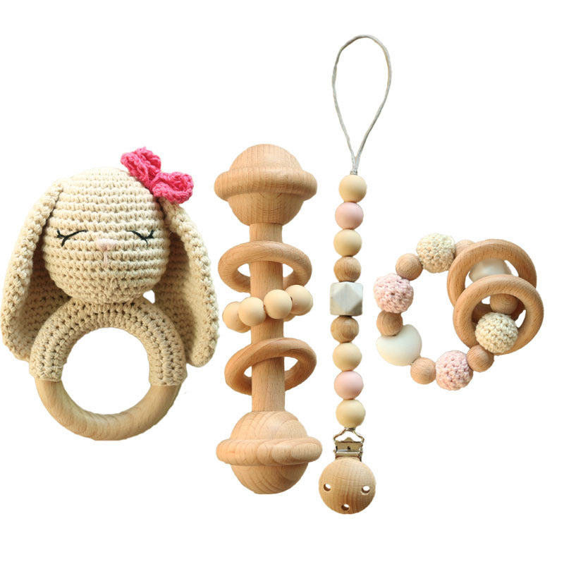 Baby Handmade Wool Crochet Rabbit Rattle Toy