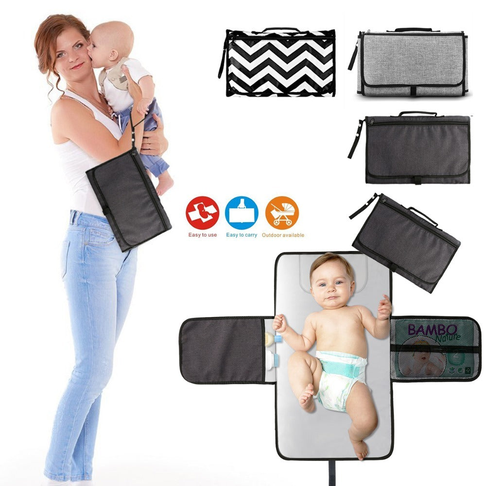 Portable Foldable Waterproof Baby Diaper Changing Mat – Travel Play Mat with Storage Bag
